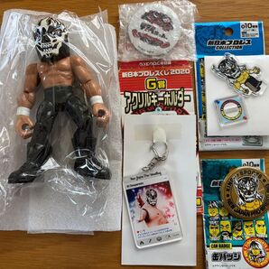 新日本プロレス エルデスペラード アクションフィギュア アクリルキーホルダー デスペちゃん 缶バッチ アクリルスタンド セット