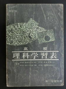 昭和レトロ　高校参考書　高校 理科学習表　藤原武夫・松浦多聞 他監修　昭和43年発行　㈱第一学習社発行　