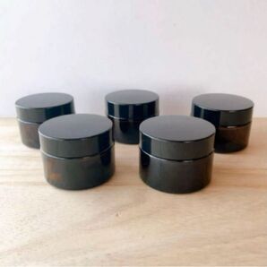 【新品】遮光瓶 クリームジャー クリーム容器 アンバー 30g 5個