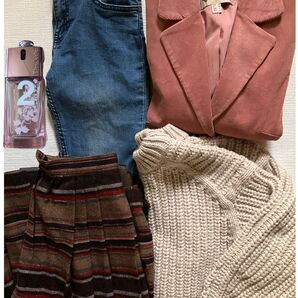 チェック スカート ニット 冬物 衣類 セット