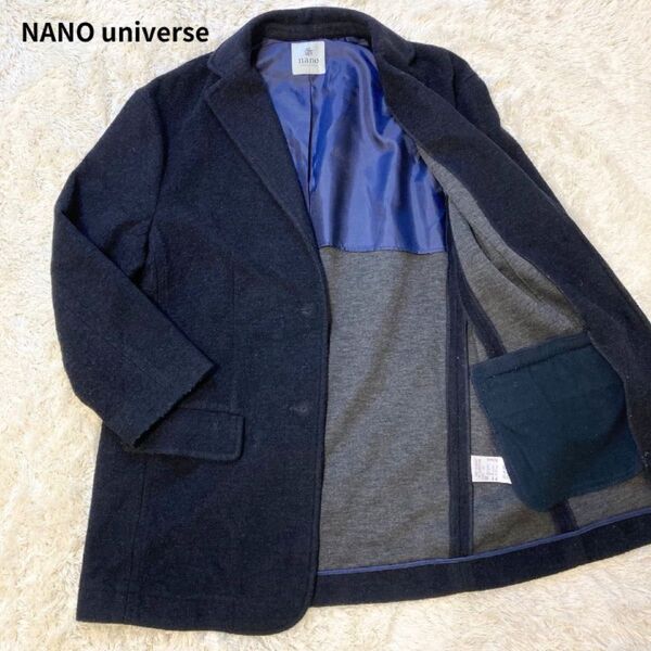 【NANO universe】ナノユニバース・ボンディングジャケット起毛ネイビー36