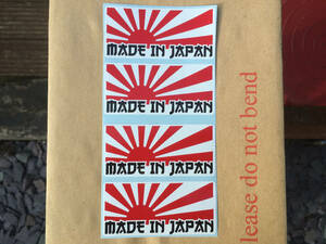 送料無料 RISING SUN MADE IN JAPAN JDM Decal Sticker メイド イン ジャパン ステッカー シール デカール 4枚セット 80mm x 37mm