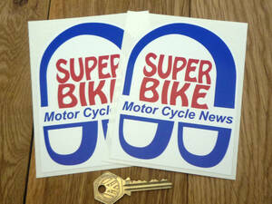 送料無料 SUPERBIKE STICKER DECAL スーパーバイク ステッカー シール デカール バイク 2枚セット 100mm x 130mm