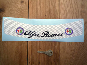 送料無料 Alfa Romeo Chequered HELMET Decal Sticker アルファロメオ ステッカー シール デカール 305mm × 58mm