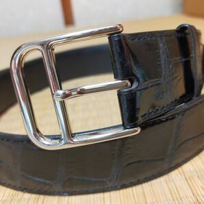 エルメス HERMES クロコダイル ベルト 黒 ブラック メンズ メンズ レディース