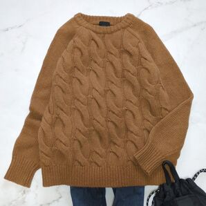 オオカミとフクロウ オオカミと犬ぞりのミロ ニット セーター ケーブル ウール 長袖 トップス ナチュラル