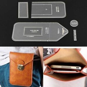 男性用 スマホケース 透明 アクリル型セット レザークラフト 型紙