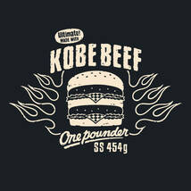 ■KOBE BEEF ロンT■XLサイズ（ネイビーｘナチュラル）KOBE BEEF 神戸ビーフ　神戸牛　神戸　ハンバーガー_画像2