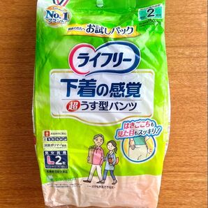 【 新品 】ライフリー 下着の感覚 超うす型パンツ Lサイズ お試し用 2枚入