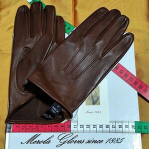 今季 メローラ ナッパタン茶色 ライニングなし 革手袋 グローブ MEROLA