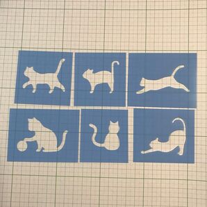 C66 ステンシルシート ネコ