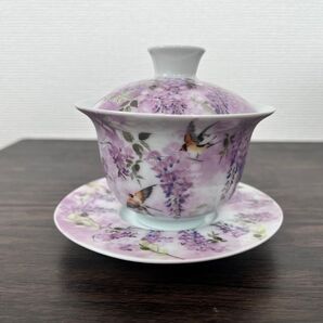 景德鎮蝶戀花三才蓋碗