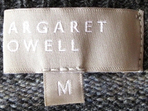 MARGARET HOWELL マーガレットハウエル ウール ボーダー切替 Vネックニット セーター M チャコール グレー 日本製 秋冬 MHL._画像8