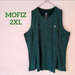 美品 MOFIZ【2XL】スポーツウェア ノースリーブ テニスシャツ ゴルフシャツ レディース ヨガウェア 吸汗速乾 グリーン