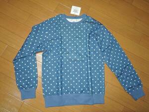 新品 ミスタージェントルマン MR.GENTLEMAN ドット柄 スウェット S BLUE DOT SWEAT PULLOVER