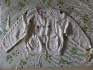  beautiful goods Familia on goods knitted cardigan 100 size girl ivory 