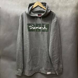 USA正規品 【XL】 ダイヤモンドサプライ Diamond supply co. スウェット 灰色 プルオーバー 迷彩 パーカー LA ストリート 裏起毛 カモフラ