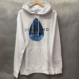 ラスト1 USA正規品 【L】 ダイヤモンドサプライ Diamond supply co. スウェット 白 プルオーバー パーカー LA ブルーダイヤ ティアドロップ