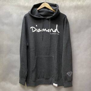 USA正規品 【L】 ダイヤモンドサプライ Diamond supply co. スウェット OG SCRIPT プルオーバー パーカー LA チャコールグレー 裏起毛