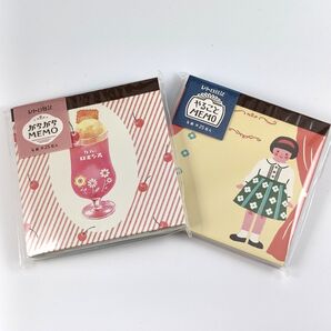 古川紙工 レトロ日記メモ帳《がらがらMEMOアカストライプ》《やることMEMO女の子》