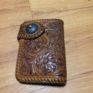  cow leather Carving 2. folding purse 