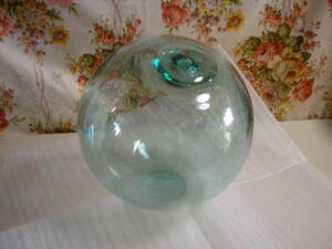 R2 10★ガラス玉 中 直径約25cm 浮き玉 漁具 オブジェ ディスプレイ