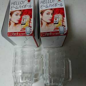  Jim beam original Mini jug 2 piece set * not for sale rare made in Japan * unused glass 