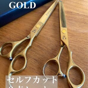 新品 カットシザー セニングシザー セット セルフカット はさみ GOLD