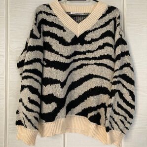 add COLOR Vネックニットセーター