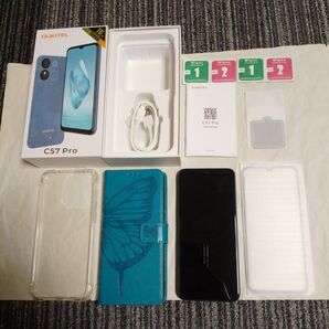 OUKITEL C57 Pro 128GB 16GB RAM ブルー手帳型ケ−ス