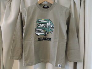 X-LARGE XLarge XLARGE Kids Gorilla camper print L/S Tee long sleeve T shirt light khaki 130 Kids newest popular goods 