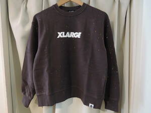 X-LARGE エクストララージ XLARGE Kids 裏毛 ペイントロゴ トレーナー スウェット チャコール 140 最新 人気商品　値下げ！