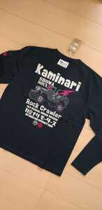 即決★エフ商会　カミナリ　KAMINARI KMLT-173 長袖Ｔシャツ　ジープ　黒　42