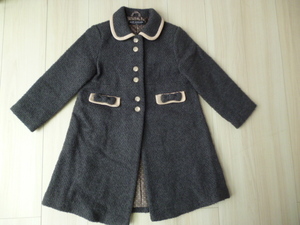 [ beautiful goods ] Pom Ponette pretty! wool long coat gray *120cm*