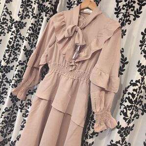 ワンピース フリル 長袖ワンピース ガーリー ブラウス