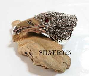 4739 SILVER925 extra-large Eagle ring 16 number silver 925 ruby . hawk Condor Indian jewelry Navajo navajo big -ply thickness stylish 