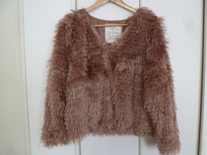 chill out with casse0.... pink series fur fringe manner jacket L/ lustre wedding formal party also 0JK1027②