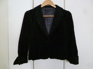 LEST ROSE/ L'Est Rose 0 black velour style race collar design tailored jacket 2/ wedding formal party also black la Est 0JK1027②