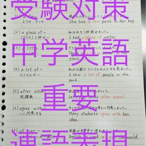 高校入試対策 中学英語 重要連語表現