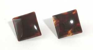 **book@ tortoise shell tortoise shell square earrings ** tortoise shell 