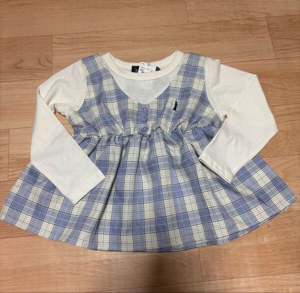 キッズ チェック柄 チュニック ワンピース 110cm