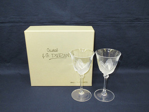 ★YC2517　J.G. DURAND　ワイングラス　2客セット　crystal　FRANCE　KAMEI GLASS　ペア　グラス　レトロ　アンティーク　送料無料★