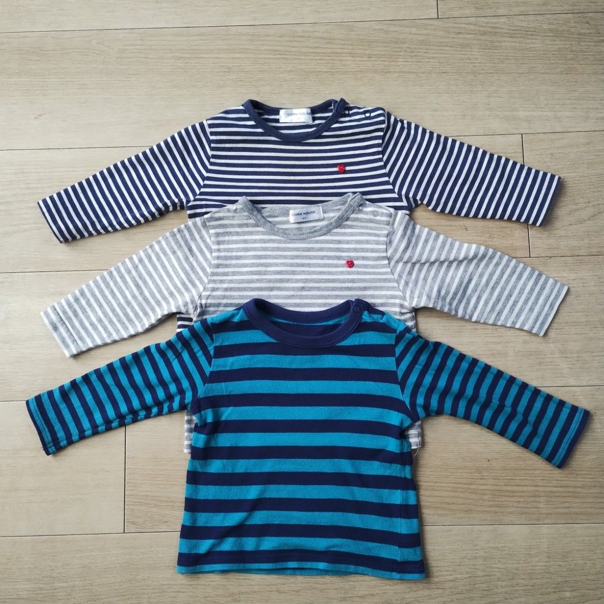 長袖Tシャツ 3枚セット ボーダー ベビー服