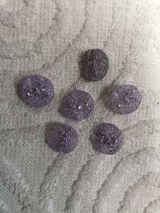 1521 約12㍉　紫　ボタン ６個セット　ビンテージ　 未使用品　手芸　裁縫　おしゃれ　ハンドメイド　DIY　リメイク