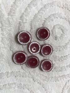 1660 約13㍉　赤紫　 ボタン ７個セット　ビンテージ　 未使用品　手芸　裁縫　おしゃれ　ハンドメイド　DIY　リメイク