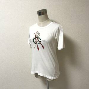 オールド ヴィンテージ★GUCCI グッチ★ロゴ プリント 半袖 Tシャツ トップス カットソー 白 ホワイト 管:A:10