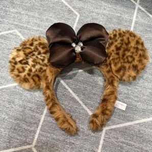 ディズニー ヒョウ柄 ミニーちゃん ヒョウ柄 ブラウン カチューシャ