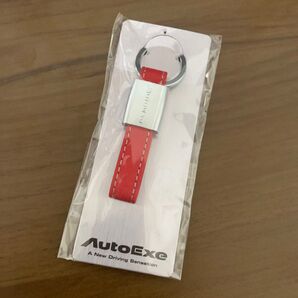 オートエグゼ AutoExe キーホルダー キーリング 赤