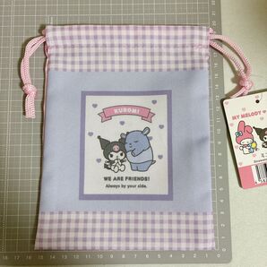新品 ミニ巾着 メロクロ マイメロディ クロミ サンリオ コップ袋 巾着袋 小物入れ お菓子入れ ポーチ バッグインバッグ