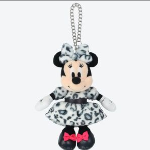 ディズニー ミニーマウス レオパード ヒョウ柄 ピンク 白ぬいぐるみチャーム お顔厳選